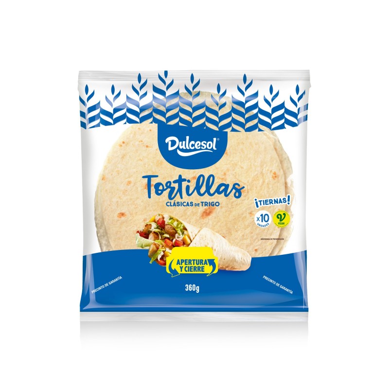 TORTILLAS TRIGO 10U. 360Gr. 11p.